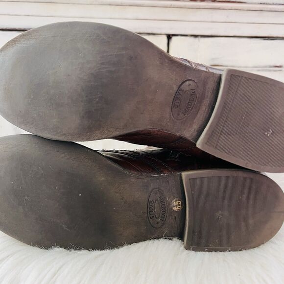 Steve Madden Troopa Brown Leather Worn Distressed Rustic Combat Boots 6.5M - Picture 7 of 10